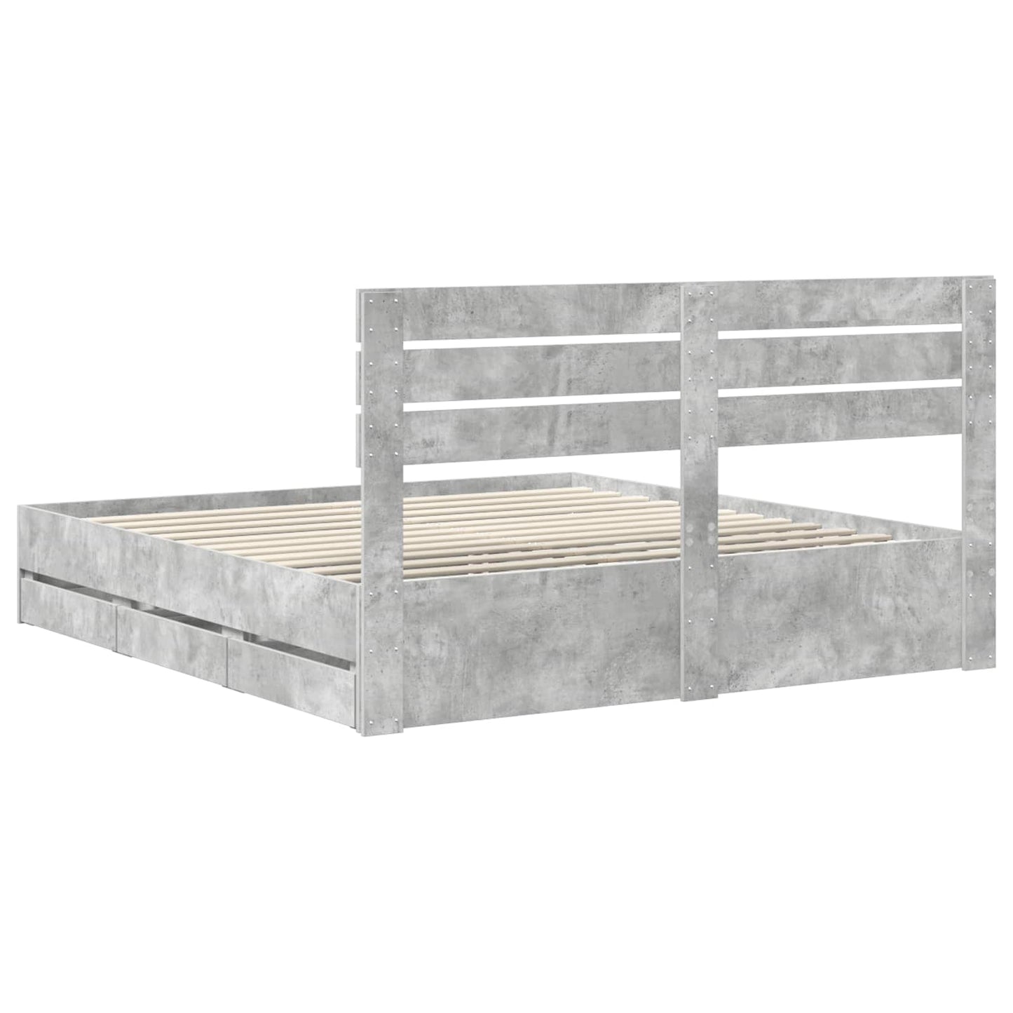 vidaXL Cadre de lit avec tête de lit Gris béton 180 x 200 cm Bois d'ingénierie