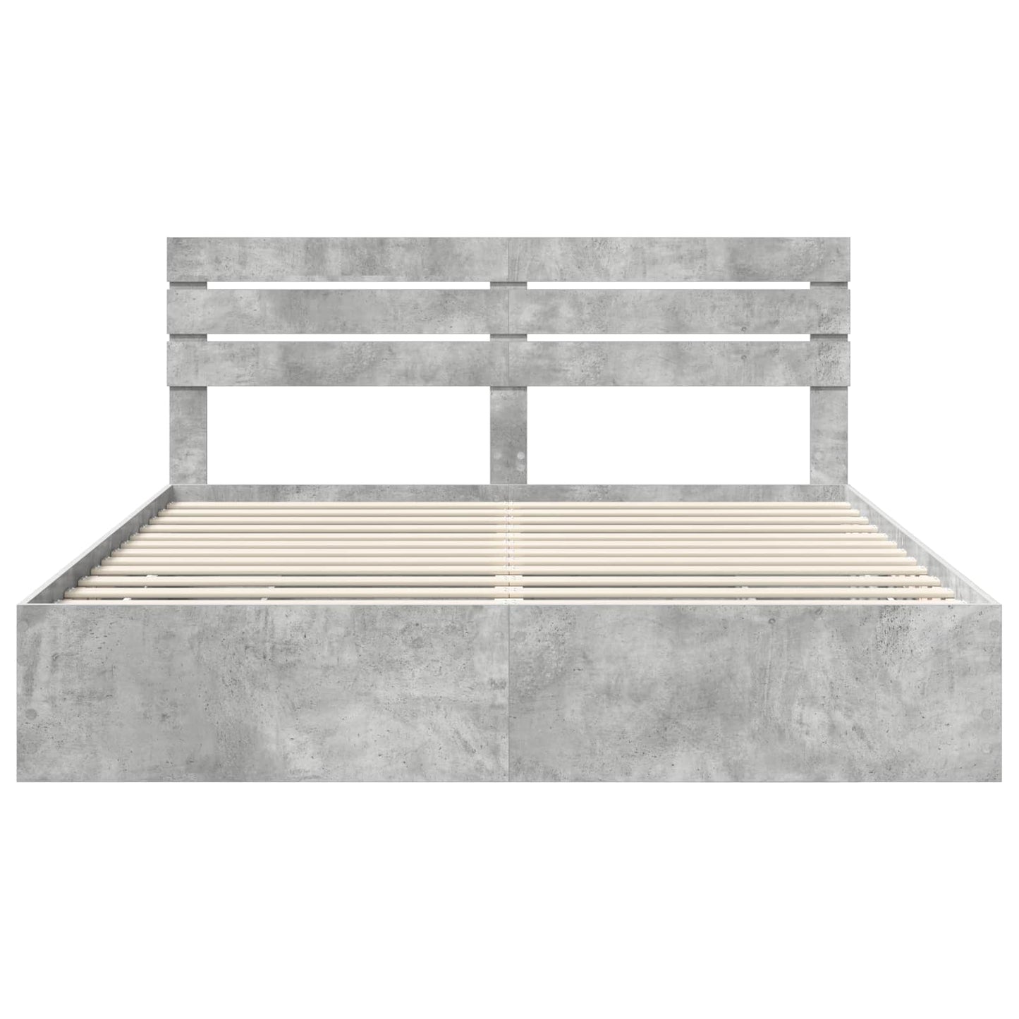 vidaXL Cadre de lit avec tête de lit Gris béton 180 x 200 cm Bois d'ingénierie