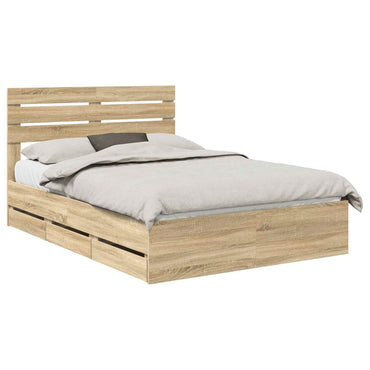 vidaXL Bettrahmen Sonoma-Eiche 160 x 200 cm Ingenieurs Holz