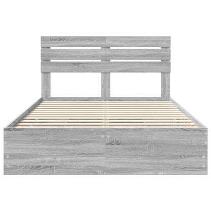 vidaXL Bettrahmen Graues Sonoma 160 x 200 cm Ingenieurs Holz