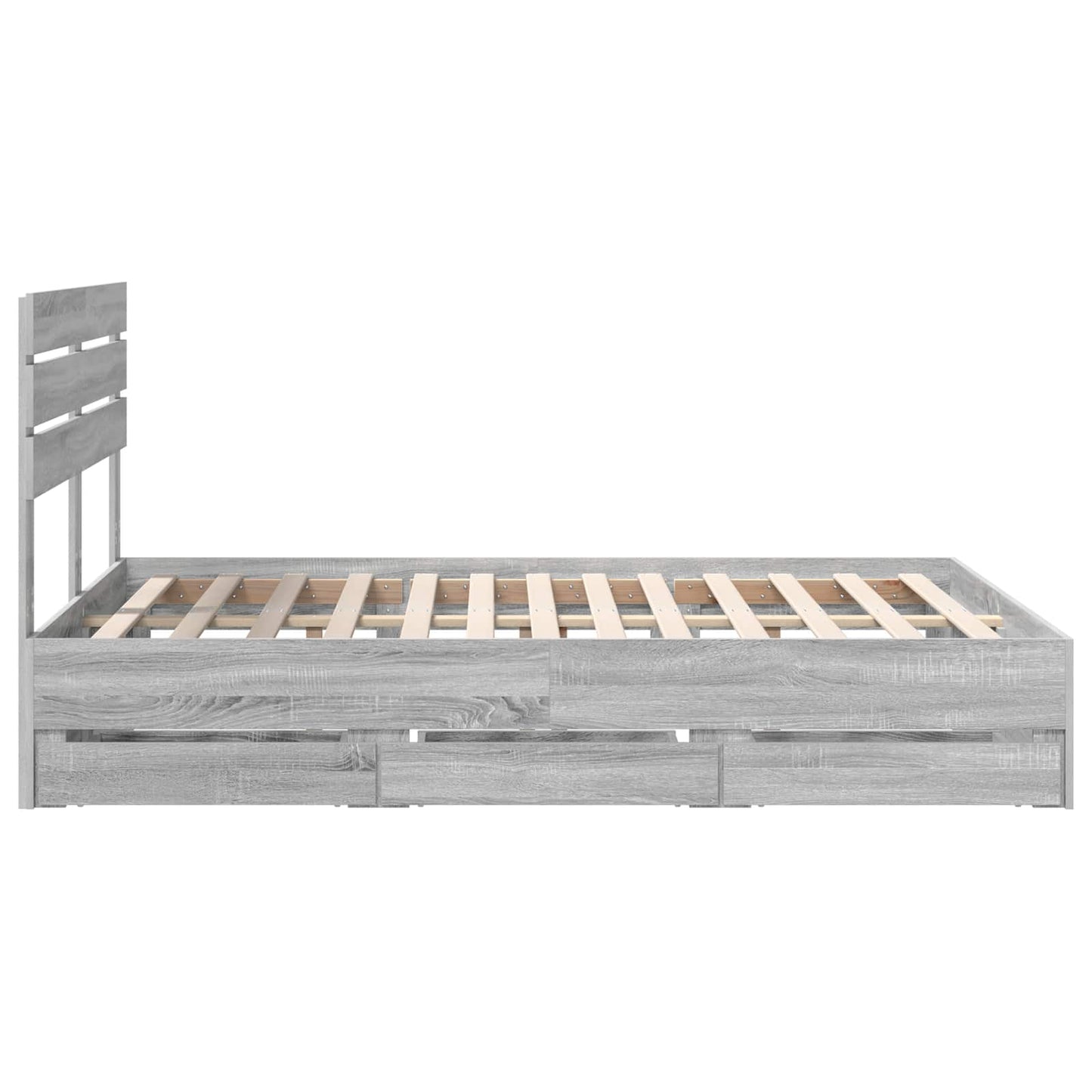 vidaXL Bettrahmen Graues Sonoma 160 x 200 cm Ingenieurs Holz