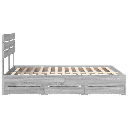 vidaXL Bettrahmen Graues Sonoma 160 x 200 cm Ingenieurs Holz