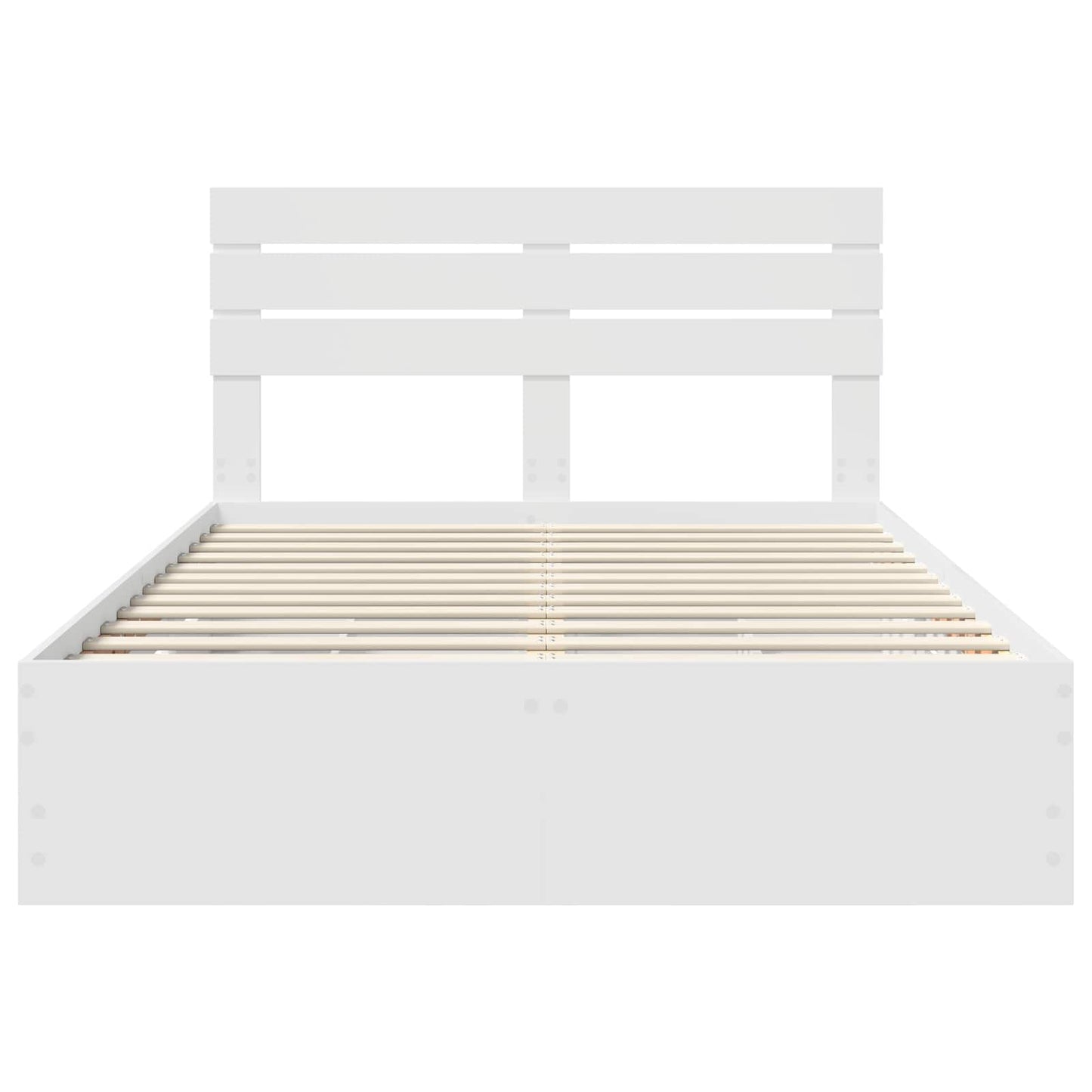 vidaXL Bettrahmen mit Schubladen Weiß 150 x 200 cm Ingenieurs Holz