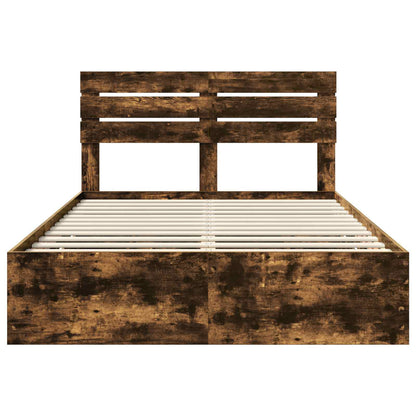 vidaXL Bettrahmen Geräucherte Eiche 150 x 200 cm Ingenieurs Holz