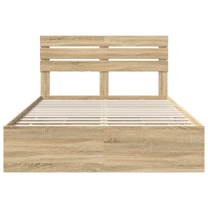 vidaXL Bettrahmen Sonoma-Eiche 140 x 190 cm Ingenieurs Holz