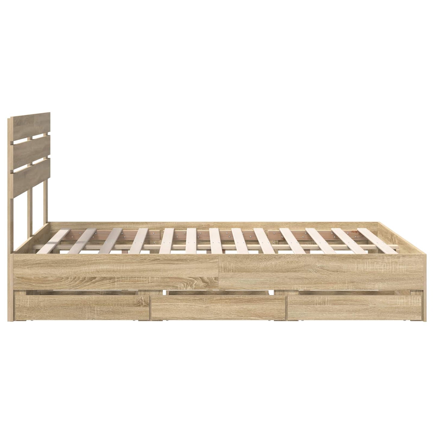 vidaXL Bettrahmen Sonoma-Eiche 140 x 190 cm Ingenieurs Holz