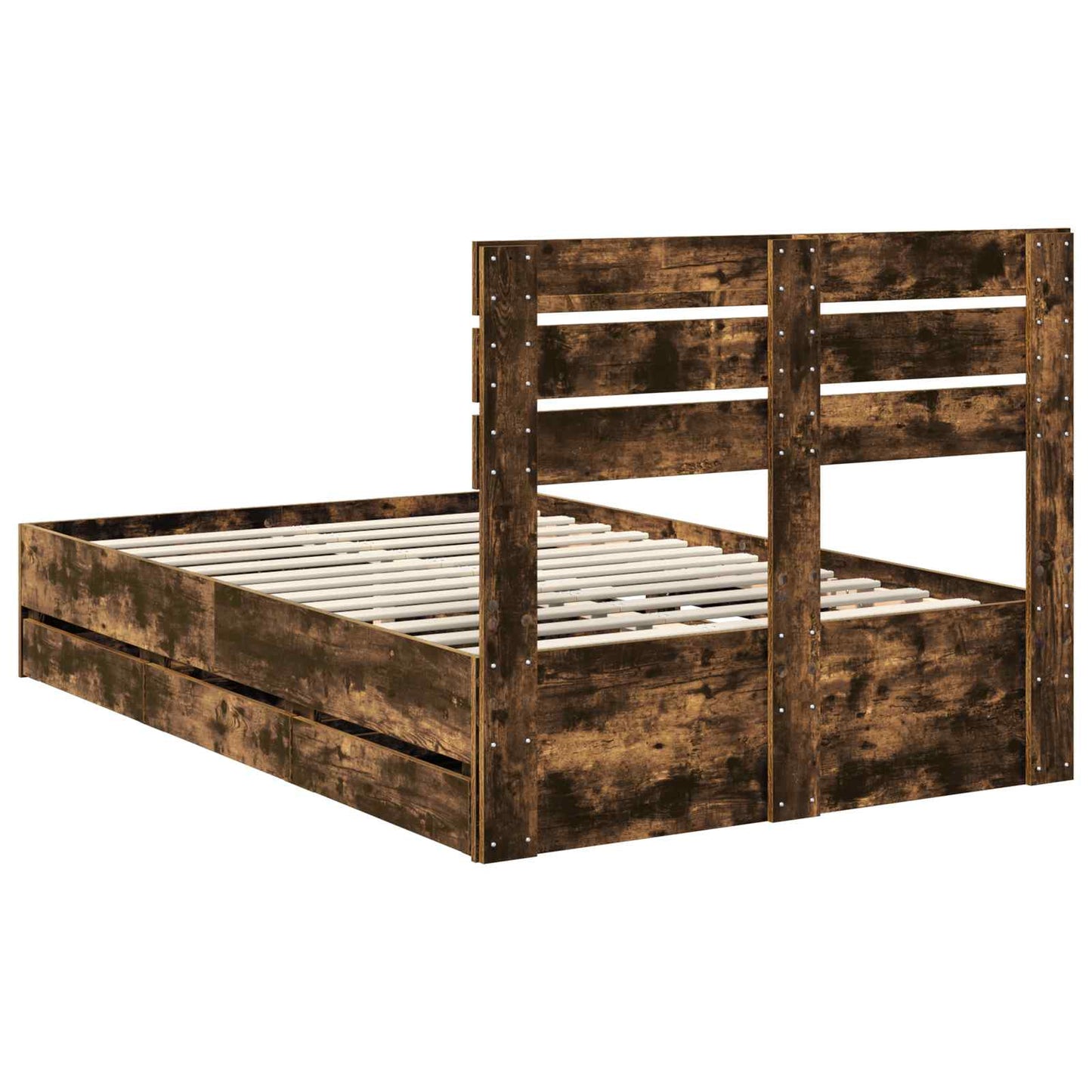 Bettrahmen Geräucherte Eiche 135 x 190 cm Ingenieurs Holz
