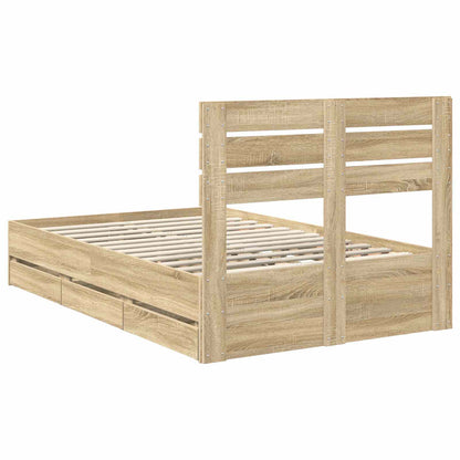 vidaXL Bettrahmen Sonoma-Eiche 120 x 200 cm Ingenieurs Holz