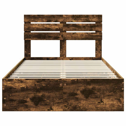 vidaXL Cadre de lit Chêne fumé 120 x 200 cm Bois d'ingénierie