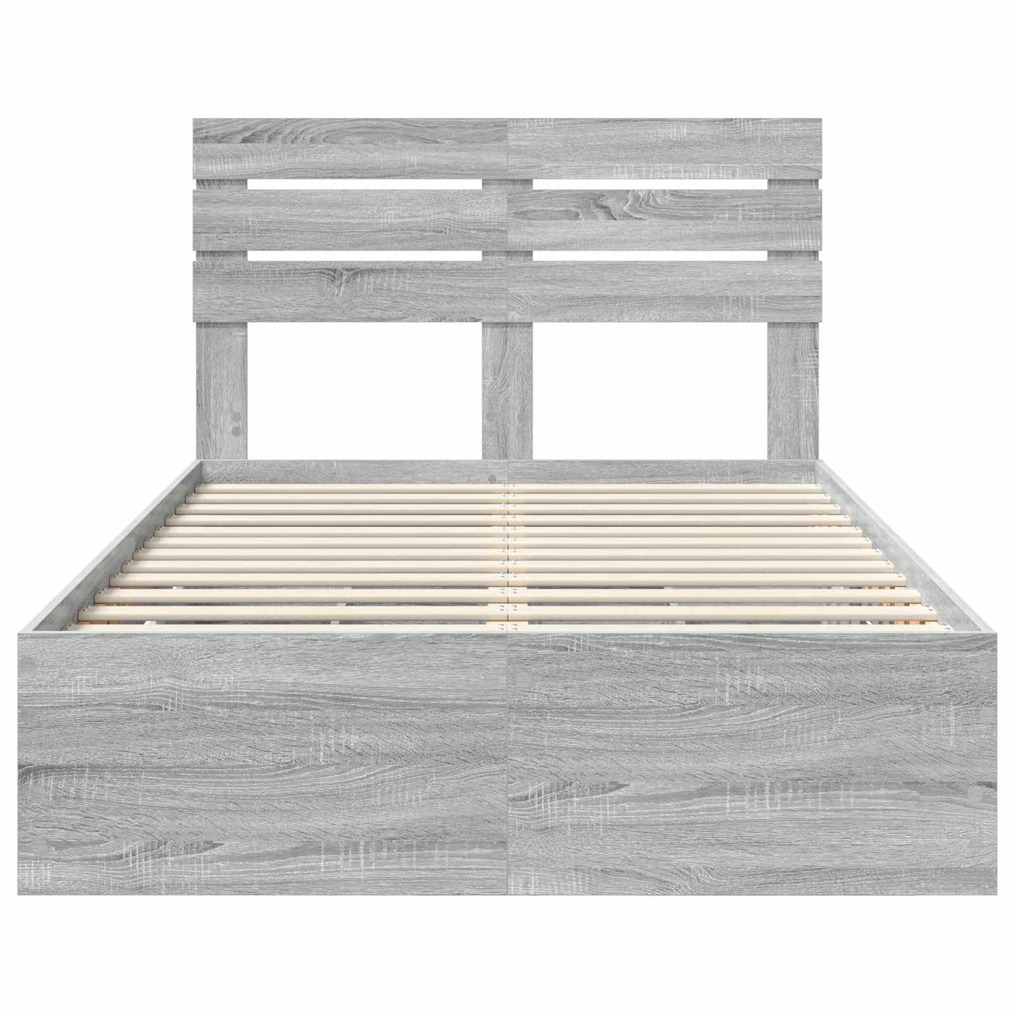 vidaXL Bettrahmen Graues Sonoma 120 x 200 cm Ingenieurs Holz