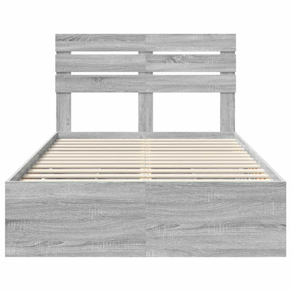 vidaXL Bettrahmen Graues Sonoma 120 x 200 cm Ingenieurs Holz