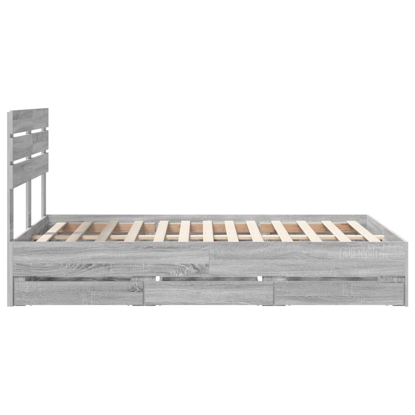 vidaXL Bettrahmen Graues Sonoma 120 x 200 cm Ingenieurs Holz