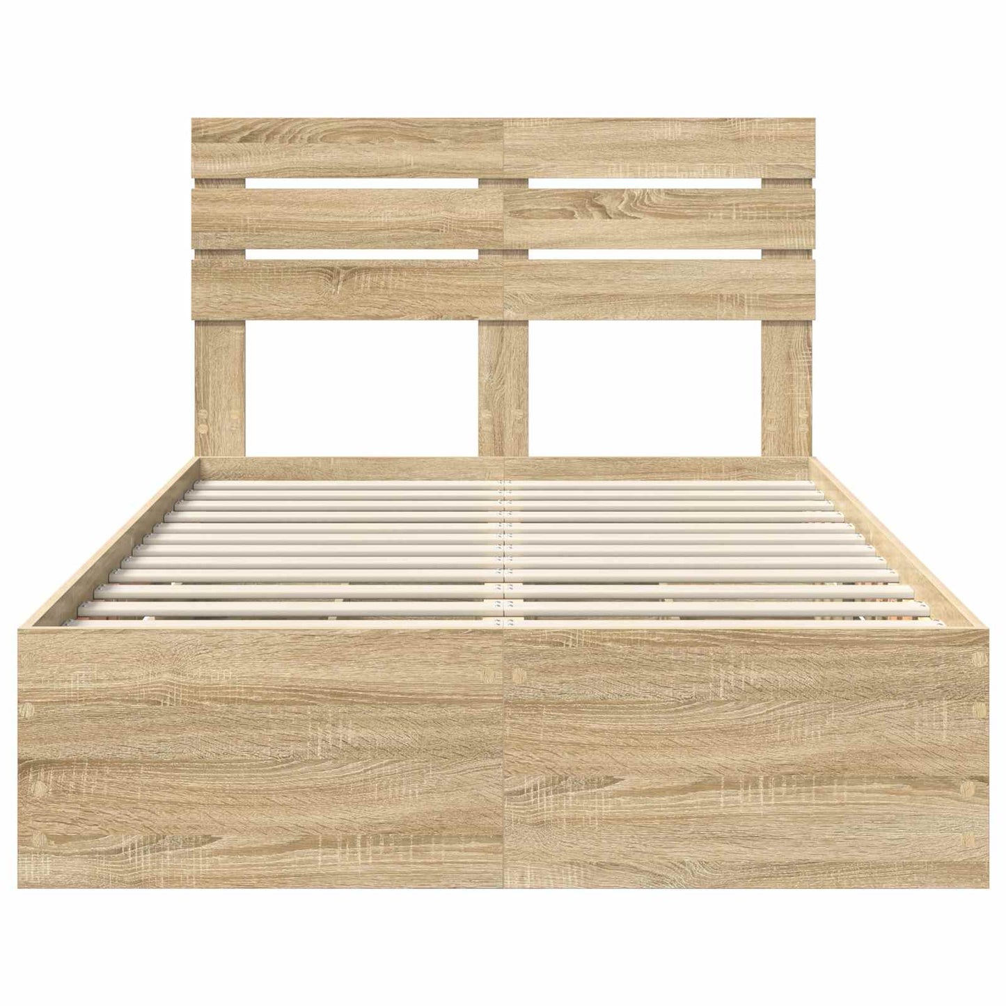 vidaXL Bettrahmen Sonoma-Eiche 120 x 190 cm Ingenieurs Holz