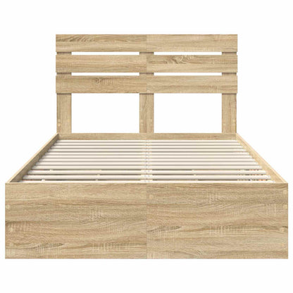 vidaXL Bettrahmen Sonoma-Eiche 120 x 190 cm Ingenieurs Holz