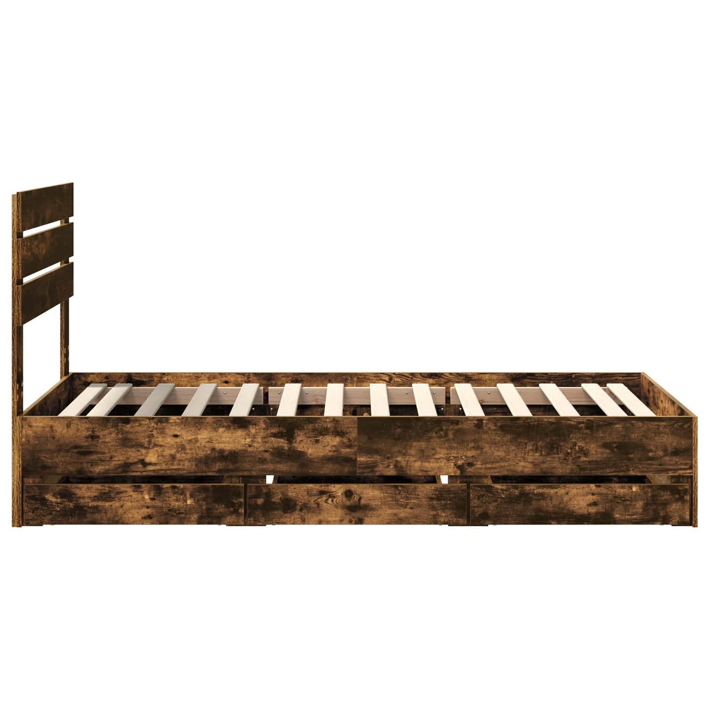 vidaXL Cadre de lit Chêne fumé 100 x 200 cm Bois d'ingénierie