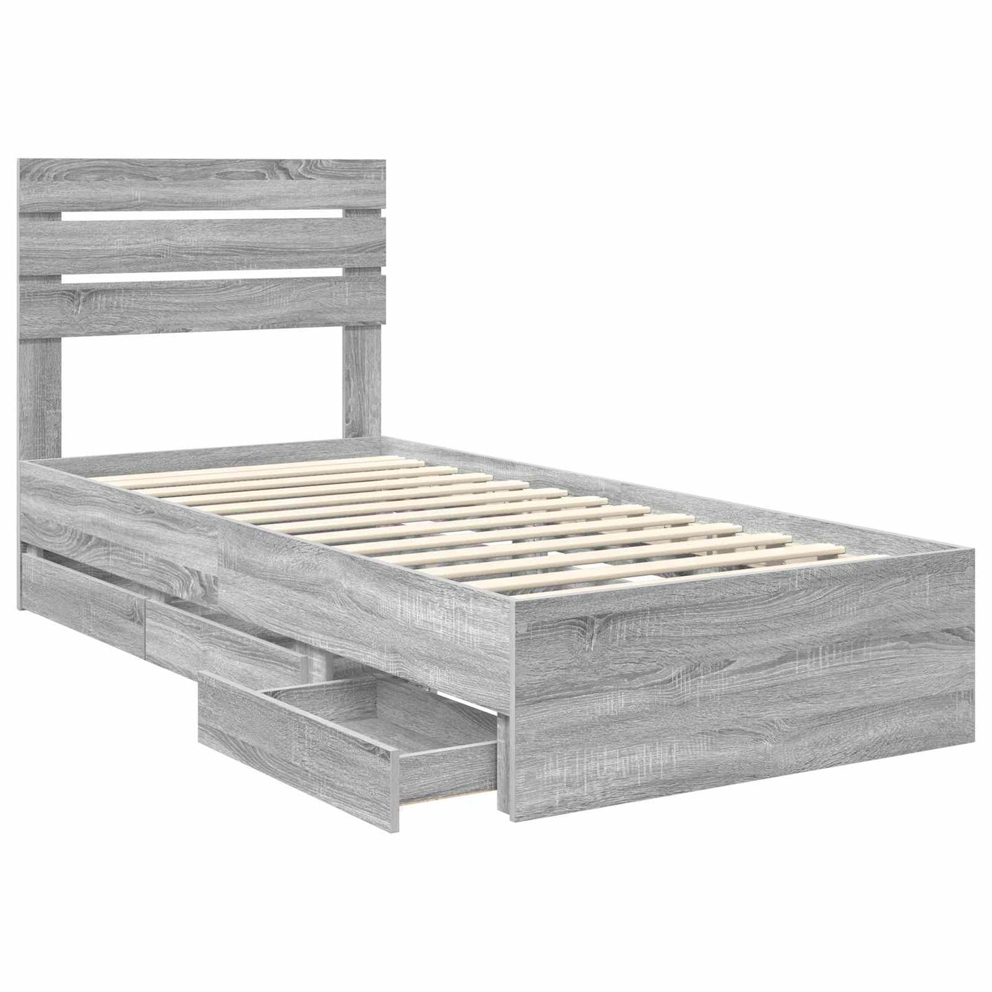 vidaXL Bettrahmen Graues Sonoma 100 x 200 cm Ingenieurs Holz