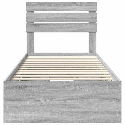 vidaXL Bettrahmen Graues Sonoma 100 x 200 cm Ingenieurs Holz