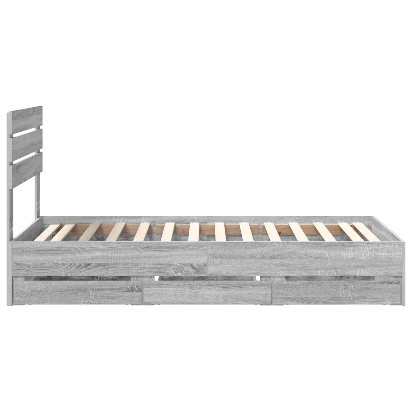 vidaXL Bettrahmen Graues Sonoma 90 x 190 cm Ingenieurs Holz