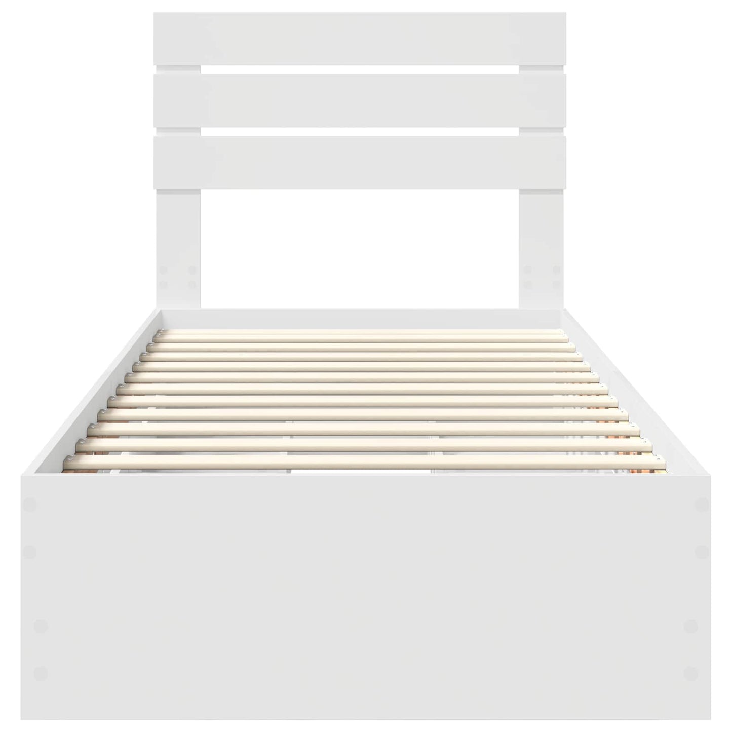 vidaXL Bettrahmen mit Schubladen Weiß 90 x 200 cm Ingenieurs Holz