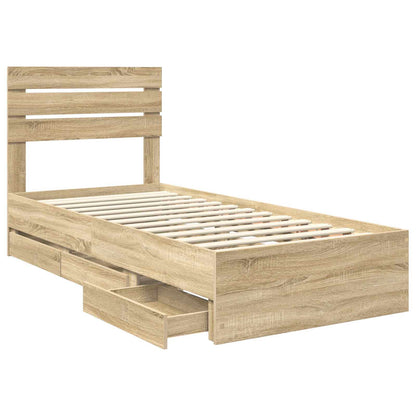 vidaXL Bettrahmen Sonoma-Eiche 90 x 200 cm Ingenieurs Holz