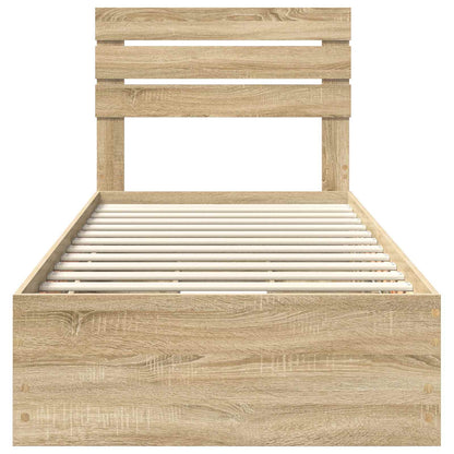 vidaXL Bettrahmen Sonoma-Eiche 90 x 200 cm Ingenieurs Holz