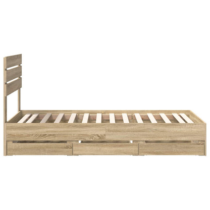 vidaXL Bettrahmen Sonoma-Eiche 90 x 200 cm Ingenieurs Holz