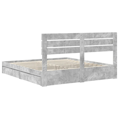 vidaXL Aufbewahrungsbett Beton Grau 200 x 200 cm Holzwerkstoff