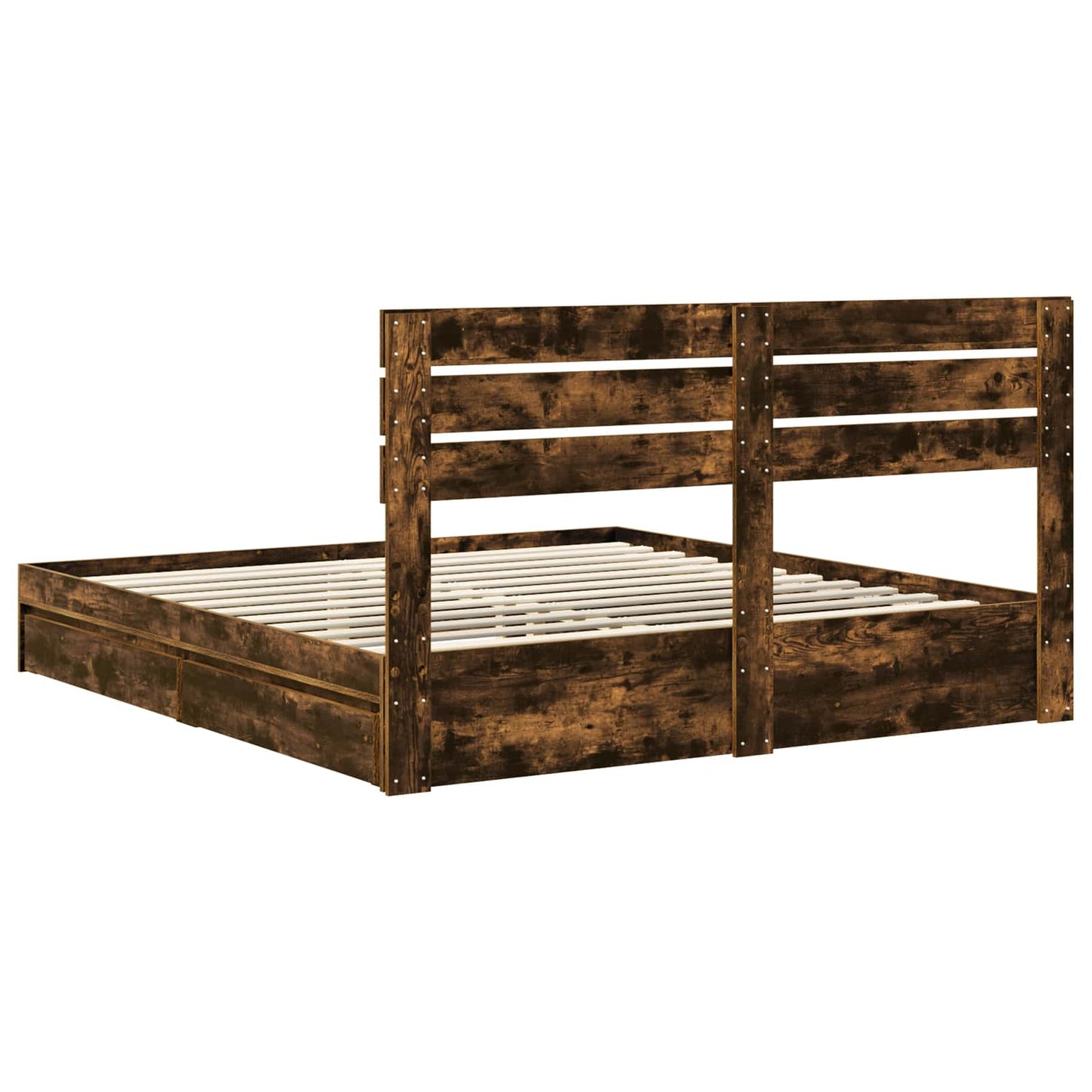 vidaXL Aufbewahrungsbett Geräucherte Eiche 200 x 200 cm Holzwerkstoff