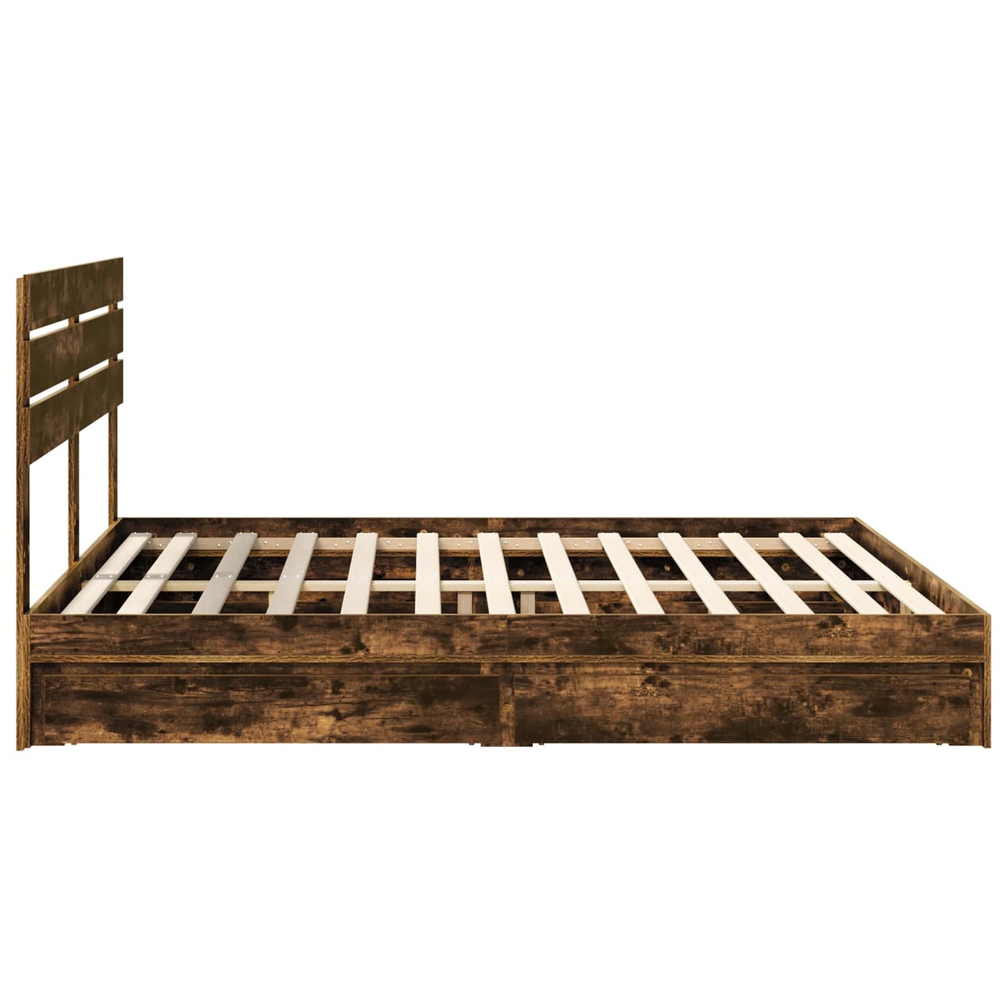 vidaXL Aufbewahrungsbett Geräucherte Eiche 200 x 200 cm Holzwerkstoff