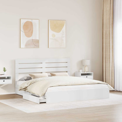 vidaXL Aufbewahrungsbett mit Kopfteil Weiß 180 x 200 cm Holzwerkstoff