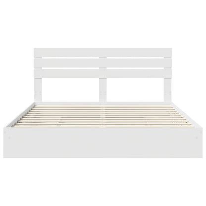 vidaXL Aufbewahrungsbett mit Kopfteil Weiß 180 x 200 cm Holzwerkstoff