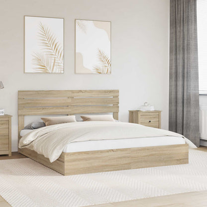 vidaXL Aufbewahrungsbett Sonoma-Eiche 180 x 200 cm Holzwerkstoff