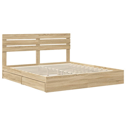 vidaXL Aufbewahrungsbett Sonoma-Eiche 180 x 200 cm Holzwerkstoff