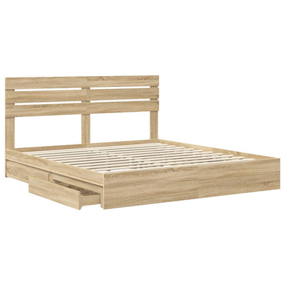 vidaXL Aufbewahrungsbett Sonoma-Eiche 180 x 200 cm Holzwerkstoff