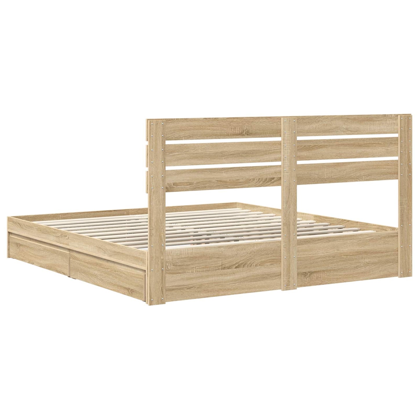 vidaXL Aufbewahrungsbett Sonoma-Eiche 180 x 200 cm Holzwerkstoff