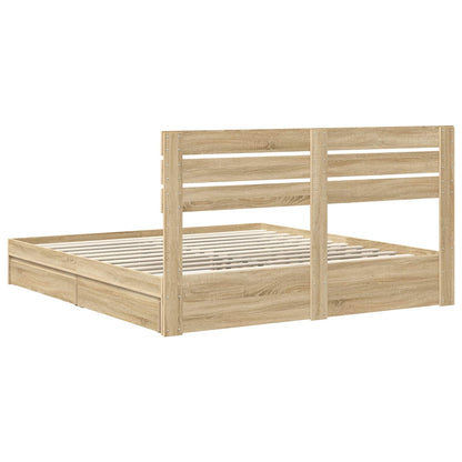 vidaXL Aufbewahrungsbett Sonoma-Eiche 180 x 200 cm Holzwerkstoff