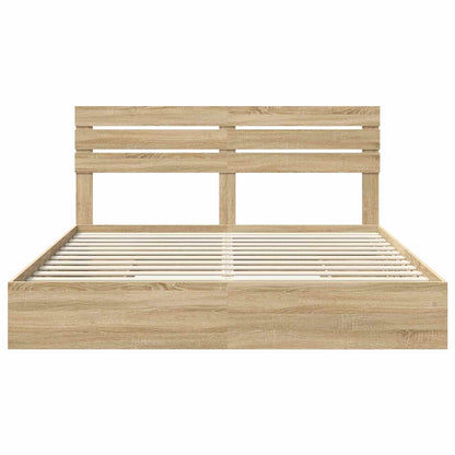 vidaXL Aufbewahrungsbett Sonoma-Eiche 180 x 200 cm Holzwerkstoff