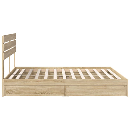 vidaXL Aufbewahrungsbett Sonoma-Eiche 180 x 200 cm Holzwerkstoff