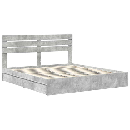 vidaXL Aufbewahrungsbett Beton Grau 180 x 200 cm Holzwerkstoff