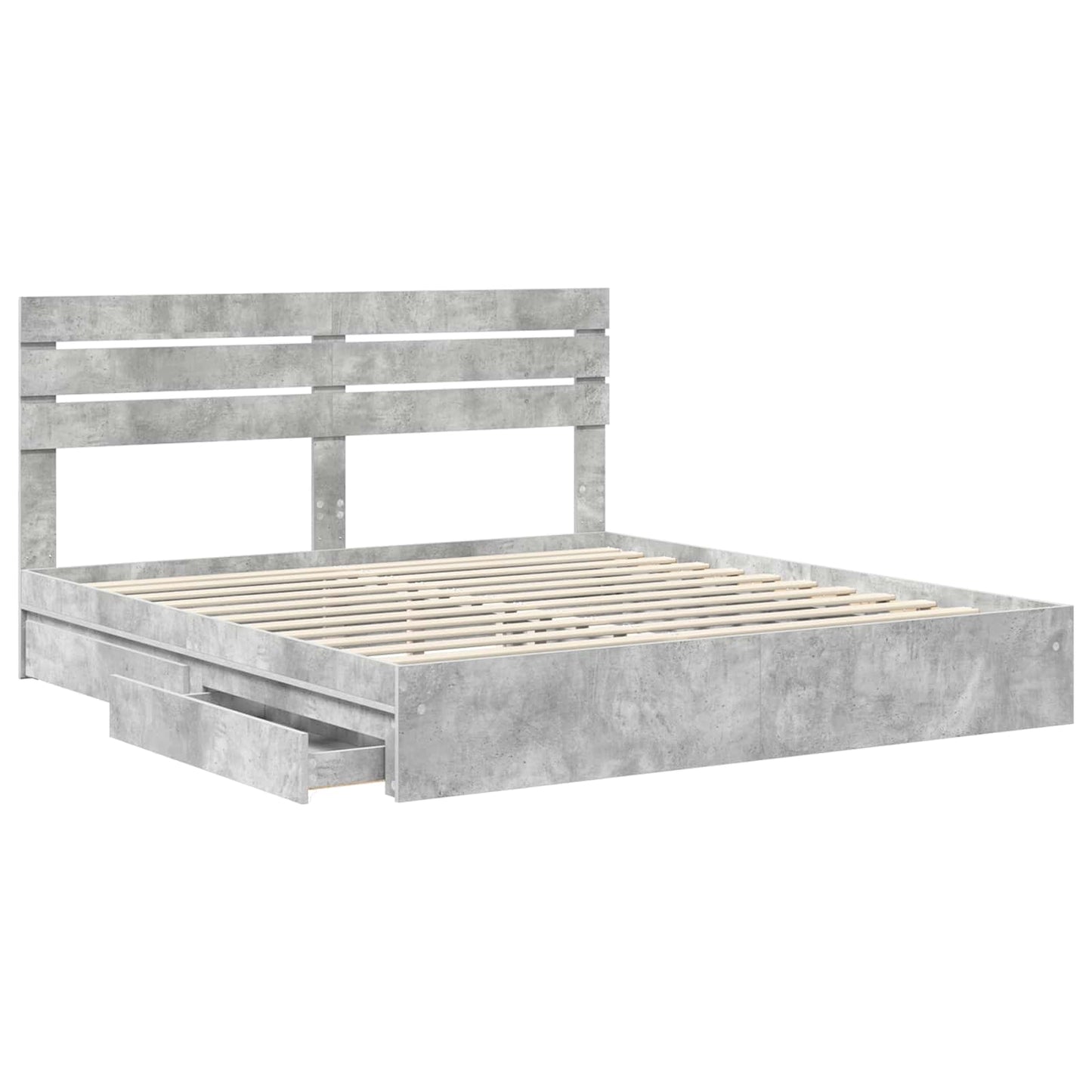 vidaXL Aufbewahrungsbett Beton Grau 180 x 200 cm Holzwerkstoff