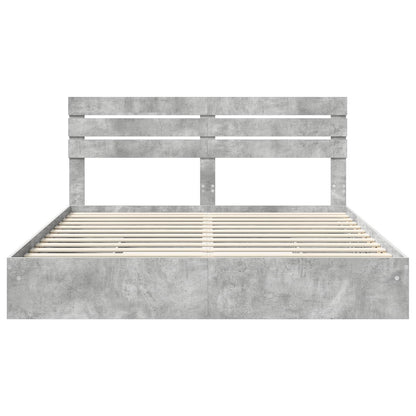 vidaXL Aufbewahrungsbett Beton Grau 180 x 200 cm Holzwerkstoff