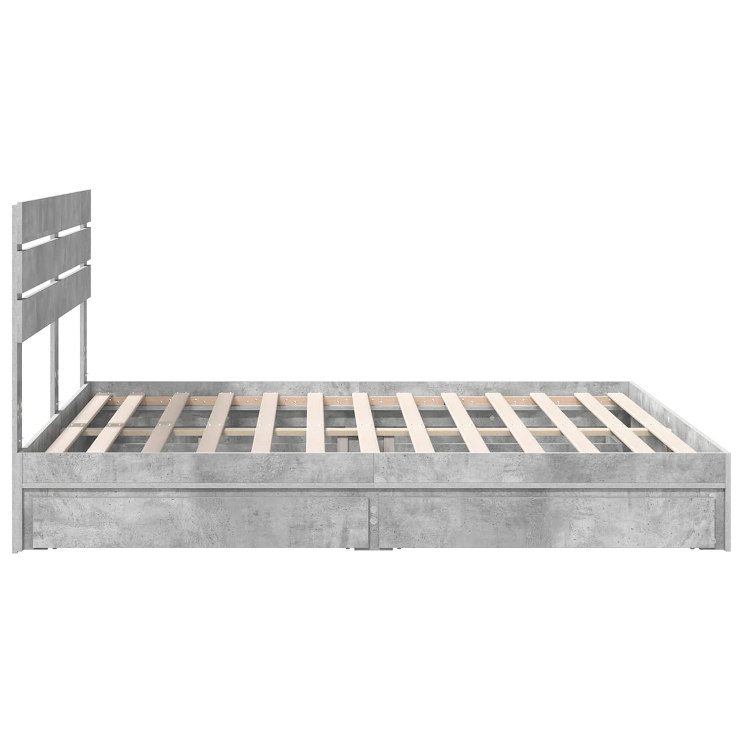 vidaXL Aufbewahrungsbett Beton Grau 180 x 200 cm Holzwerkstoff