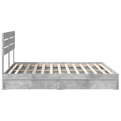 vidaXL Aufbewahrungsbett Beton Grau 180 x 200 cm Holzwerkstoff