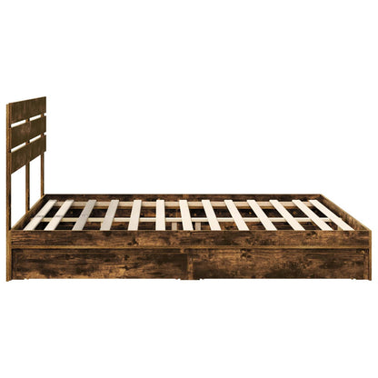 vidaXL Aufbewahrungsbett Geräucherte Eiche 180 x 200 cm Holzwerkstoff
