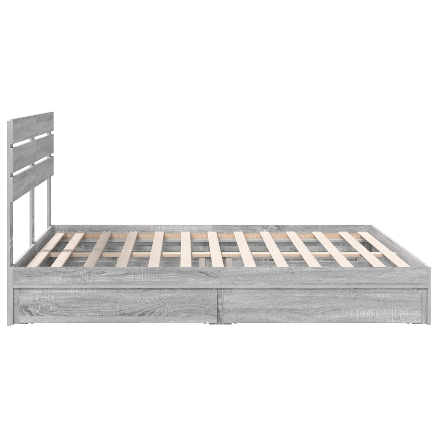 vidaXL Aufbewahrungsbett Graues Sonoma 180 x 200 cm Holzwerkstoff