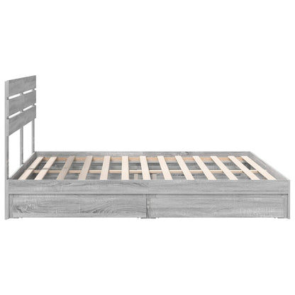 vidaXL Aufbewahrungsbett Graues Sonoma 180 x 200 cm Holzwerkstoff