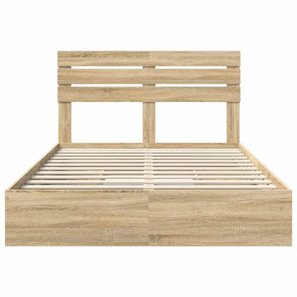 vidaXL Aufbewahrungsbett Sonoma-Eiche 160 x 200 cm Holzwerkstoff