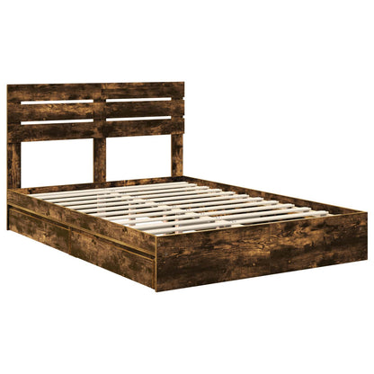 vidaXL Aufbewahrungsbett Geräucherte Eiche 160 x 200 cm Holzwerkstoff