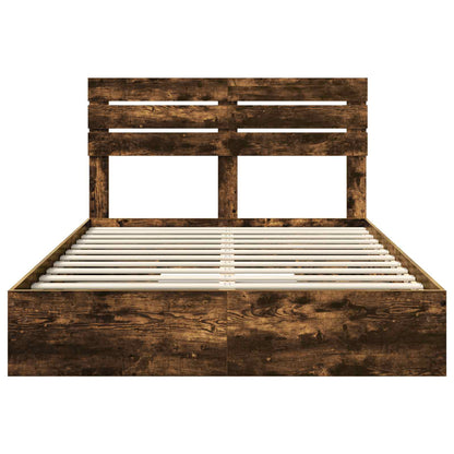 vidaXL Aufbewahrungsbett Geräucherte Eiche 160 x 200 cm Holzwerkstoff