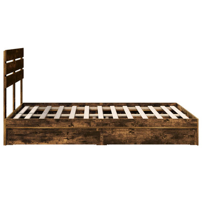vidaXL Aufbewahrungsbett Geräucherte Eiche 160 x 200 cm Holzwerkstoff